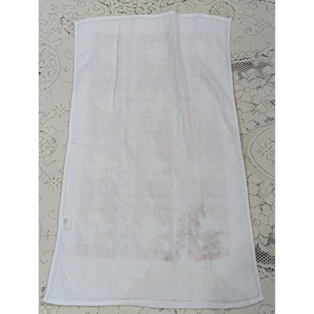 Vintage Kitchen Towel Red White Christmas Geese Holly Cotton Terry